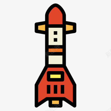 小火箭火箭飞机11线性颜色图标