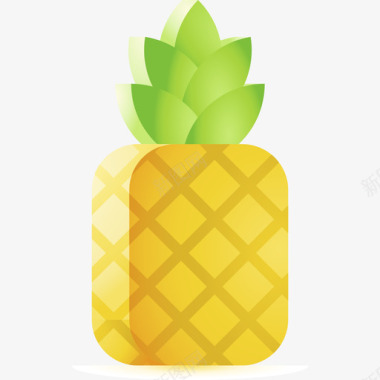 彩色图标菠萝夏季262彩色图标