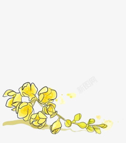 水彩手绘桂花中国古风中秋唯美装饰透明ps51水彩手素材