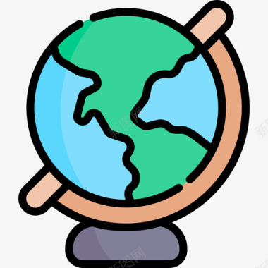 地理素材地理教育411线性颜色图标