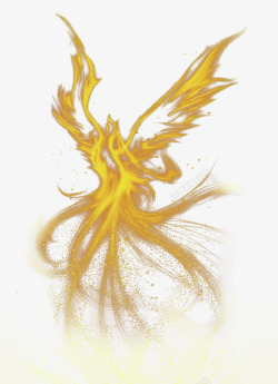 手绘水彩凤凰水墨火焰中国风透明图案221手绘水彩凤素材