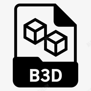 3d电视b3d文档文件图标