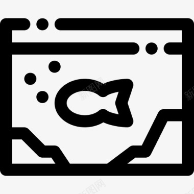 矢量鱼水族馆装饰鱼图标