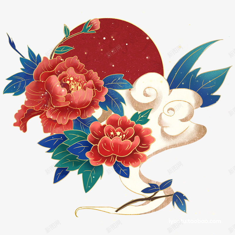 鲜花祥云中国风春节高清涂设计png免抠素材_88icon https://88icon.com 鲜花 祥云 云中 国风 春节 高清 设计