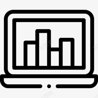 办公笔记本样机笔记本电脑远程办公7线性图标