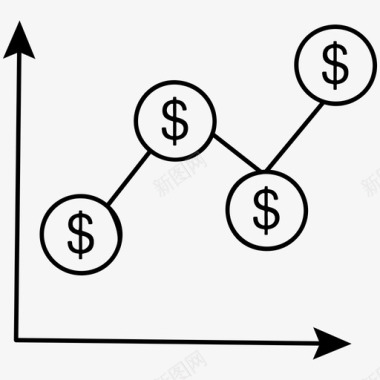 业务增长财务图分析业务增长图标