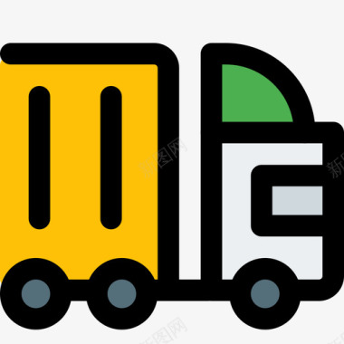 运输卡车运输34线性颜色图标