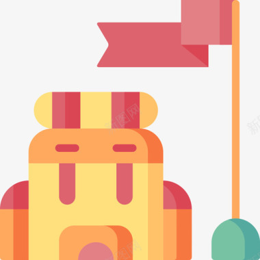 夏令营总动员背包夏令营28扁平图标