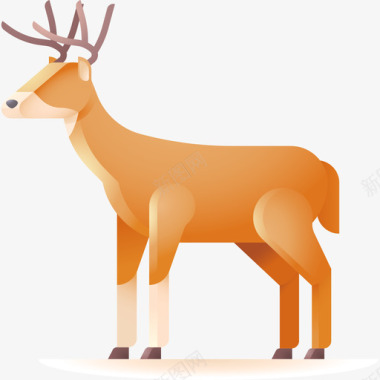 碎片动物鹿动物98颜色图标