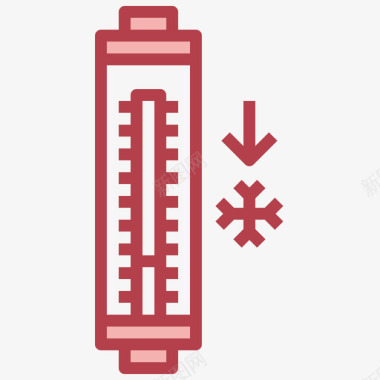 温度冬季小镇21红色图标