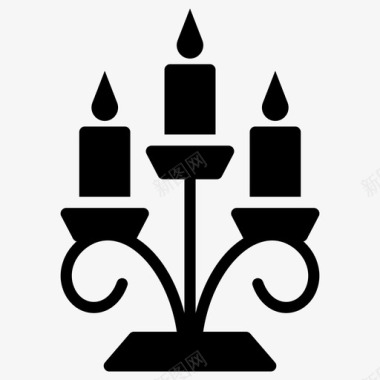 湖面微光烛台烛光微光图标