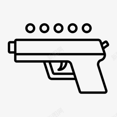 儿童玩具素材玩具枪bb枪子弹图标