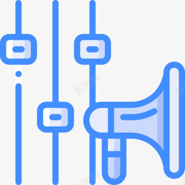营销模板扩音器在线营销49蓝色图标