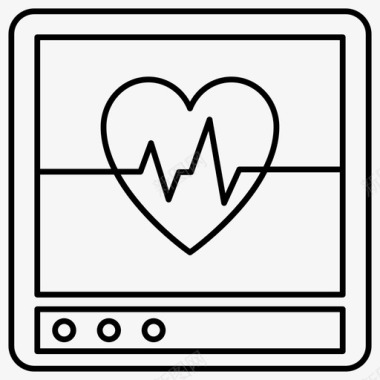 心搏描记器ecg心搏图心电图图标