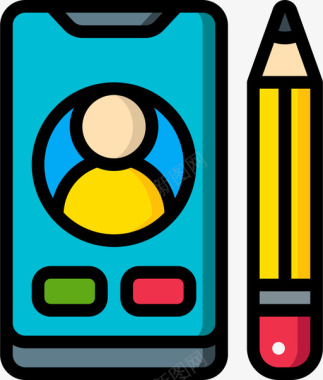UI图标智能手机ui概念4线性颜色图标