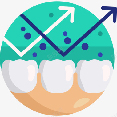 护理牙菌斑牙科护理45扁平图标