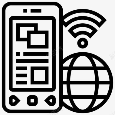 在线手机海报wifi互联网在线图标