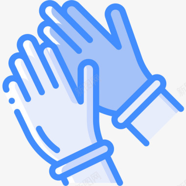 手套手套卫生4蓝色图标