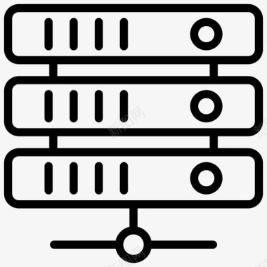 SQL服务器网络连接数据存储数据中心图标