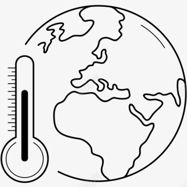 变暖全球变暖平均温度气候变化图标
