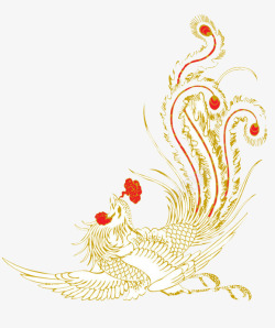 手绘水彩凤凰水墨火焰中国风透明图案10手绘水彩凤凰素材