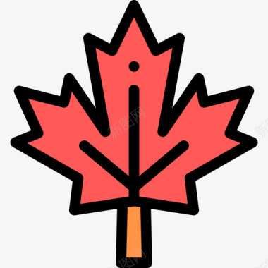 枫叶枫叶加拿大25线形颜色图标