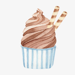 水彩冰淇淋图免扣手绘彩绘水彩插画素材