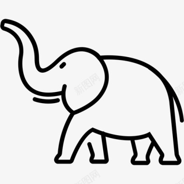 大象鳄鱼生态旅游图标