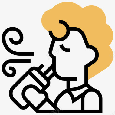 不抽烟抽烟戒烟39黄影图标