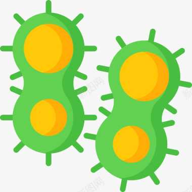 细菌病毒传播17手绘详图图标
