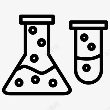 化学研究试管测试健康医学图标