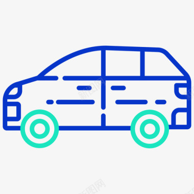 汽车轮廓汽车玩具53轮廓颜色图标