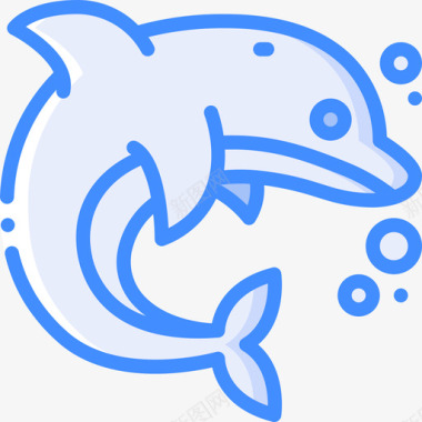 海豚潜水46蓝色图标