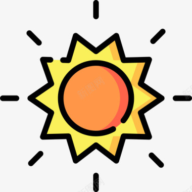 沙漠地形太阳沙漠53线性颜色图标