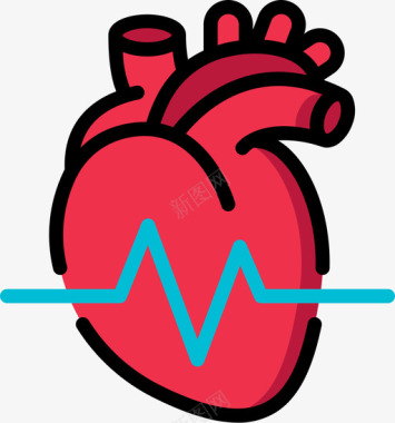 心跳检测心跳饮食与健身2线性颜色图标