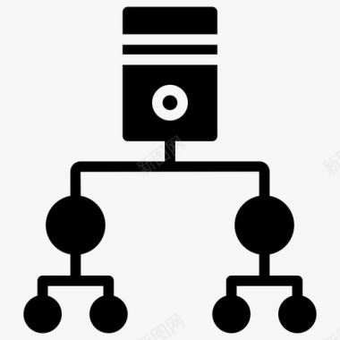 立体科技感数据服务器连接数据网络数据库网络图标