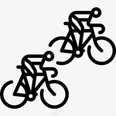 自行车运动员自行车比赛25直线型图标