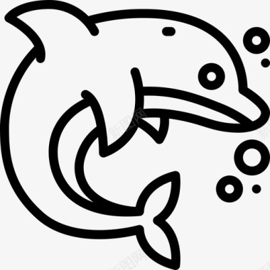 海豚潜水44直线型图标