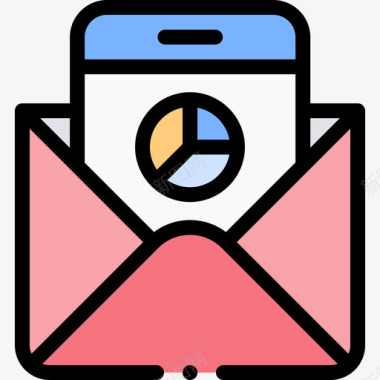 电子邮件电子邮件营销增长30线性颜色图标
