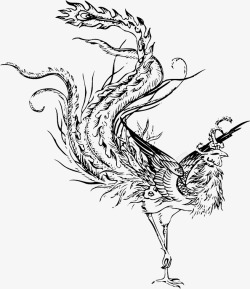 手绘水彩凤凰水墨火焰中国风透明图案56手绘水彩凤凰素材