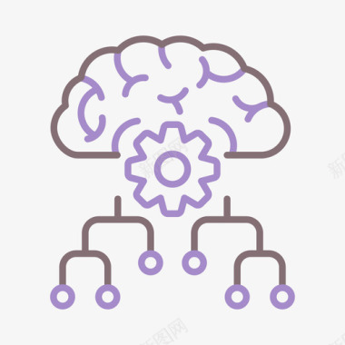 神经系统图片神经系统解剖学12线状颜色图标