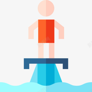运动小人图标矢量素材水上运动9号单板图标