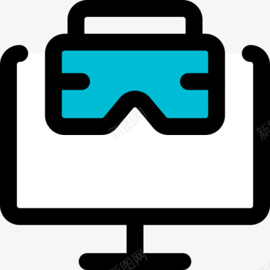 VR手柄Vr游戏虚拟现实123线性彩色图标