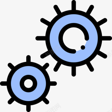 工业齿轮绘图齿轮工业加工55线颜色图标