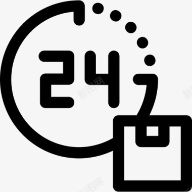 24小时艺术字24小时送货物流134直达图标