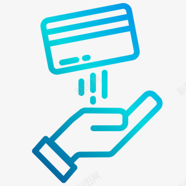 信用卡盗用信用卡电子商务215线性梯度图标