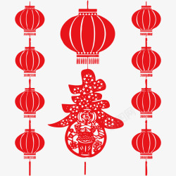 新年春节中国剪纸花纹边框素材