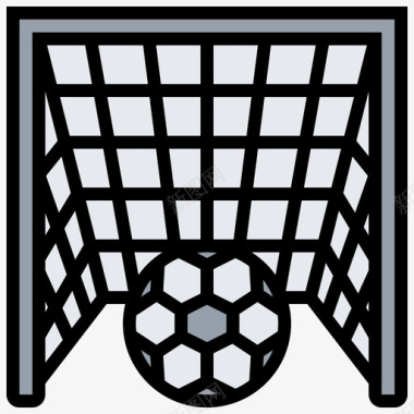 球门足球元素5线颜色图标
