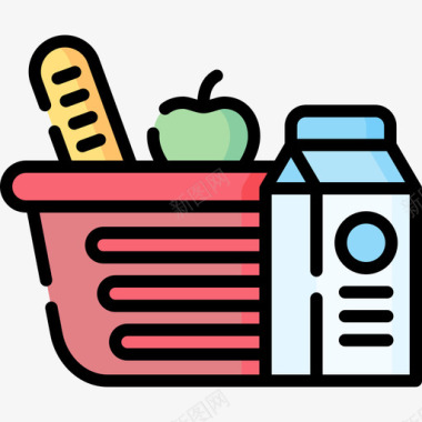 夏令营总动员食物夏令营27线性颜色图标
