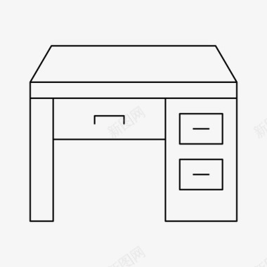 办公装饰办公桌装饰家具图标